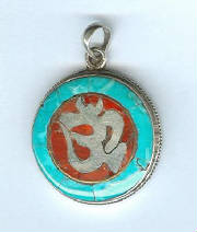 nepal.sterling.pendant.turquoise.coral.om.sanskrit.jpg