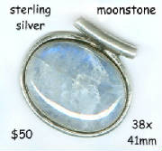 sterling silver large pendant moonstone